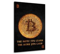 ARTEDinoi Quadro Moderno Stampa su Tela Motivazionale Bitcoin Criptovalute Trading & Borsa Canvas Canvas Dimensione 60x40x2cm