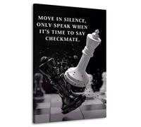 ARTEDinoi Quadro Moderno Stampa su Tela Motivazionale Checkmate Scacco Matto Canvas Dimensione 90x60x2cm