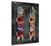 ARTEDinoi Quadro Moderno Stampa su Tela Snowboard Graffiti Style Canvas Dimensione 30x40x2cm