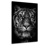ARTEDinoi Quadro Moderno Stampa su Tela Tigre Testa Frontale Bellissima Bianco e Nero Canvas Dimensione 120x80x2cm