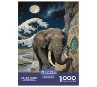 Artee astratta con elefante Adulto Jigsaw Puzzle Animale 1000 Pezzi Decorazione Interna Unica Gioco Education Regalo Per Amore E Amico Per Gioco Familiare Stress Relief Toy 70x50cm/1000pcs