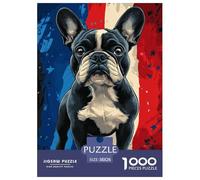 Artee con bulldog francese Adulto Puzzle Jigsaw Animale 1000 Pezzi Per Gioco Familiare Regalo Per Amore E Amico Decorazione Interna Unica Divertimento Gioco Stress Relief 38x26cm/1000pcs