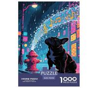 Artee con bulldog francese Jigsaw 1000 Pezzi Animale Per Adulti Puzzle Per Gioco Familiare Gioco Education Regalo Per Amore E Amico Decorazione Interna Unica Stress Relief 70x50cm/1000pcs