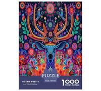 Artee con cervi Jigsaw Puzzle Animale 1000 Pezzi Adulto Per Gioco Familiare Gioco Education Decorazione Interna Unica Regalo Per Amore E Amico Stress Relief 70x50cm/1000pcs