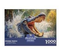 Artee con coccodrilli e rettili 1000 Pezzi Animale Puzzle Adulto Jigsaw Per Gioco Familiare Decorazione Interna Unica Gioco Education Regalo Per Amore E Amico Stress Relief Toy 38x26cm/1000pcs