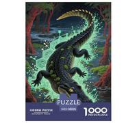 Artee con coccodrilli e rettili Jigsaw Adulto Puzzle Animale 1000 Pezzi Per Gioco Familiare Gioco Education Decorazione Interna Unica Regalo Per Amore E Amico Stress Relief 38x26cm/1000pcs