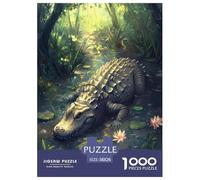 Artee con coccodrilli e rettili Per Adulti Puzzle 1000 Pezzi Animale Jigsaw Gioco Education Decorazione Interna Unica Per Gioco Familiare Regalo Per Amore E Amico Stress Relief 38x26cm/1000pcs