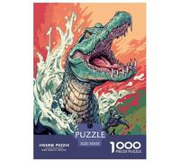 Artee con coccodrilli e rettili Puzzle 1000 Pezzi Animale Jigsaw Adulto Per Gioco Familiare Gioco Education Regalo Per Amore E Amico Decorazione Interna Unica Stress Relief Toy 70x50cm/1000pcs