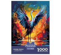 Artee con gru dalla corona rossa Adulto Puzzle Jigsaw Animale 1000 Pezzi Per Gioco Familiare Regalo Per Amore E Amico Decorazione Interna Unica Divertimento Gioco Stress Relief 38x26cm/1000pcs