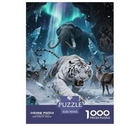 Artee con tigre potente 1000 Pezzi Animale Jigsaw Adulto Puzzle Per Gioco Familiare Decorazione Interna Unica Regalo Per Amore E Amico Divertimento Gioco Stress Relief 70x50cm/1000pcs