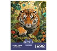 Artee con tigre potente Animale 1000 Pezzi Puzzle Per Adulti Jigsaw Regalo Per Amore E Amico Per Gioco Familiare Decorazione Interna Unica Gioco Education Stress Relief 38x26cm/1000pcs