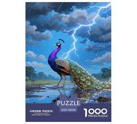 Artee della piuma di pavone Animale 1000 Pezzi Adulto Puzzle Jigsaw Per Gioco Familiare Decorazione Interna Unica Regalo Per Amore E Amico Divertimento Gioco Stress Relief 70x50cm/1000pcs
