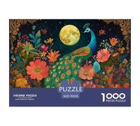 Artee della piuma di pavone Puzzle 1000 Pezzi Animale Jigsaw Per Adulti Gioco Education Regalo Per Amore E Amico Per Gioco Familiare Decorazione Interna Unica Stress Relief 70x50cm/1000pcs