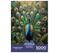 Artee della piuma di pavone Puzzle Adulto Jigsaw Animale 1000 Pezzi Per Gioco Familiare Divertimento Gioco Regalo Per Amore E Amico Decorazione Interna Unica Stress Relief 70x50cm/1000pcs