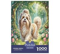 Artee Shih Tzu Companion Jigsaw Per Adulti Animale 1000 Pezzi Puzzle Decorazione Interna Unica Regalo Per Amore E Amico Per Gioco Familiare Gioco Education Stress Relief 70x50cm/1000pcs