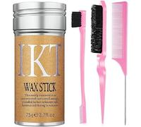 Artefact - Bastone di cera per capelli rotti, bastoncino per unguento per capelli in gel professionale per modellatura dei capelli rotti Frisottis Fisso Fluffy Hairstyling Wax Hold 75g (Set-Pink Comb)