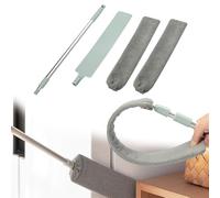 Artefatto per la pulizia della polvere retrattile 2025, strumento di pulizia per spolverare allungabile per aree difficili da raggiungere, bacchetta per spolverare riutilizzabile e lavabile per tende