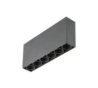ARTEMIDA - Plafoniera a LED GTV 15 W 1420 lm 4000 K IP20 38° Apparente Alloggiamento in alluminio Moderno Rettangolare Nero Soggiorno Ufficio Cucina Corridoio Risparmio energetico