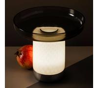 Artemide Bontá Lampada da Tavolo Portatile Grigio con Piatto in Vetro