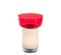 Artemide Bontá Lampada da Tavolo Portatile Rosso con Ciotola in Vetro