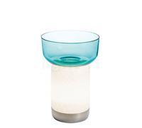 Artemide Bontá Lampada da Tavolo Portatile Turchese con Ciotola in Vetro
