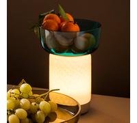 Artemide Bontá Lampada da Tavolo Portatile Turchese con Ciotola in Vetro
