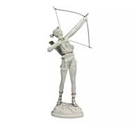 Artemide Diana con fiocco dea greca romana in marmo fuso con accenti dorati, 40,6 cm