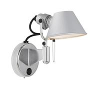 Artemide Tolomeo Micro Faretto LED Applique Dimmerabile Con Interruttore 2700K Alluminio