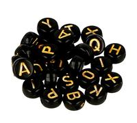 Artemio 11060775 300 Perline Alfabetiche, Nere