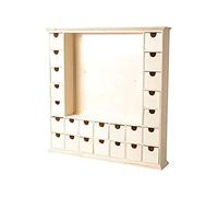 Artemio 14002558 - Calendario dell'Avvento in Legno, Quadrato, con scatole, 44 x 44 x 7 cm