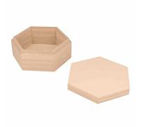 Artemio 14003494 Set di 3 Scatole Esagonali in Legno, 13 Cm