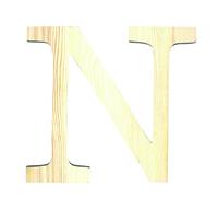 Artemio - 19 Centimetri di Legno con la Lettera N in Lettere maiuscole, di Colore Beige