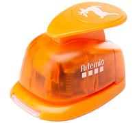 Artemio-2,5 cm, Motivo Renne, 2-Punzonatrice a Leva, per Carta, Colore: Arancione