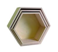 Artemio 3 scaffali di Legno-Esagono, Beige, 30 x 26 x 10 cm