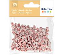 Artemio 300 perle Dia, 7mm bianco + cuore rosso marca Craft Consortium