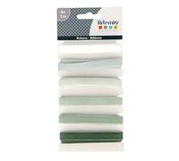 Artemio 6 Nastri velluto verde x 1 m-misty Winter, Verde Schiuma Bianco, 1 cm x 1 m