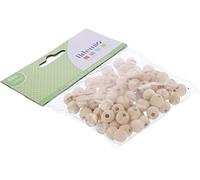 Artemio-80 Pezzi, 12 mm, in Legno, con Perline, Colore: Beige