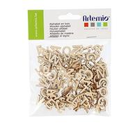 Artemio Alfabeto in Legno, Confezione da 162 Pezzi, 129,5 cm, Naturale, Altro, Multicolore, 2.63 x 11.39 x 14.19 cm