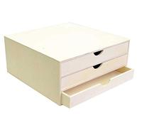 Artemio bannette portaoggetti Chiusa 3 cassetti in Legno - 34,5 x 34 x 15,5 cm, Beige, 34.5 x 34 x 15.5 cm