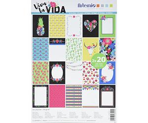 Artemio - Blocco di 40 Fogli di Carta per Scrapbooking A4 Viva la Vida
