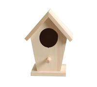 Artemio - Casetta per Gli Uccellini, in Legno, 7,5 x 7 x 14 cm, Colore: Beige