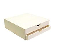 Artemio 14001908 Contenitore portaoggetti Chiuso con 2 cassetti di Legno,34,5 x 34 x 10 cm, Beige, 34.5 x 34 x 10 cm