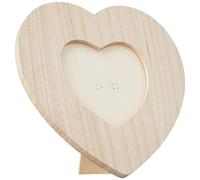Artemio - Cornice in Legno a Forma di Cuore, 17,5 x 17,5 cm, Colore: Beige