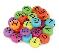 Artemio Dadi perlati 7 mm Colori Vivaci 300 Pezzi - Alfabeto, Bianco