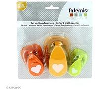 Artemio Fiore Set di 3 perforatrices, Metallo, Multicolore, 19 x 6 x 16 cm