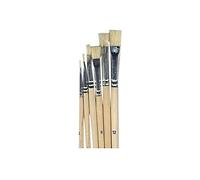 Artemio - Pennelli in Seta di porc-Bouts plats-6 PCS, Legno, Beige, 6,5 x 1 x 25,5 cm