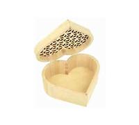 Artemio - Scatola Cuore Traforato, Legno, Beige, 16 x 14 x 7 cm
