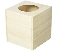 Artemio - scatola di fazzoletti di erogazione (legno, 14 x 13 x 13 cm), beige