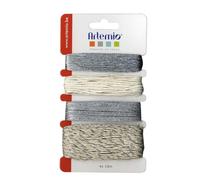 Artemio - Set di 4 Spago Decorativa, Sintetico, Argento, 10 x 1 x 16,5 cm