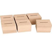 Artemio Set di 6 salvadanai quadrati in legno, 6 x 6 x 6 cm